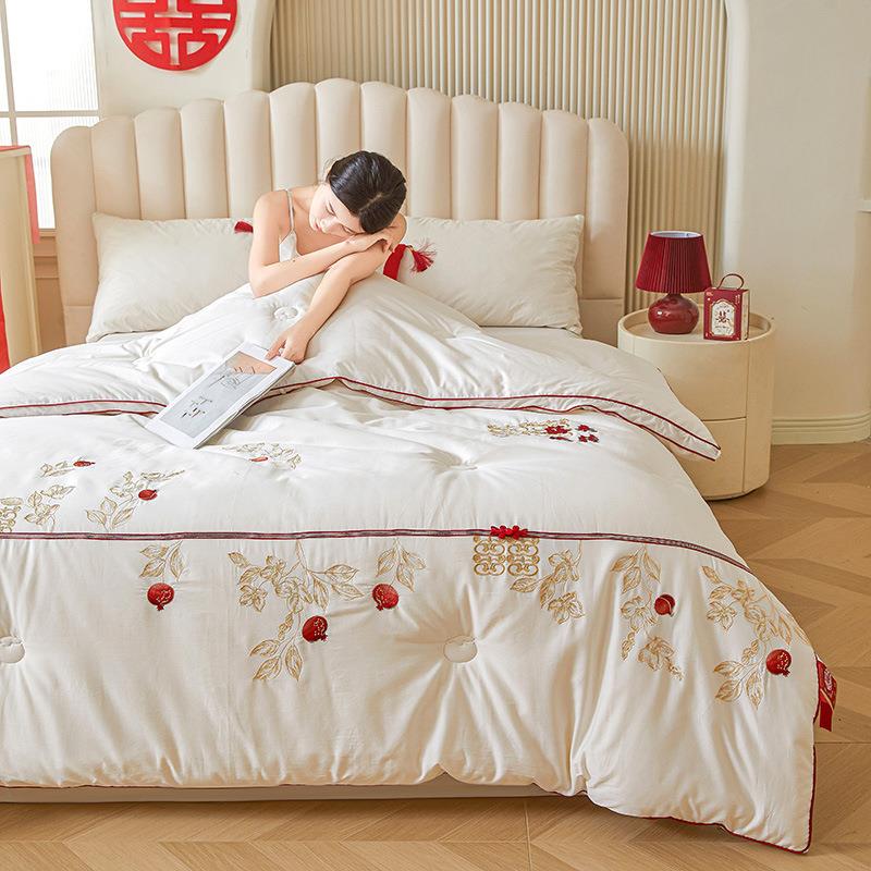 205新款260s喜婚来立喜来运转运转庆羽丝棉被子喜被绣花冬被全棉