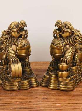 铜貔摆134件一对运财貔貅财富归来貔貅元貔宝貅摆工艺品貅件