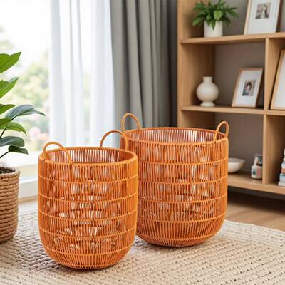 仿编水脏衣篮卧室脏衣服收筐酒店藤脏衣篓家H00106用防衣纳筐浴室