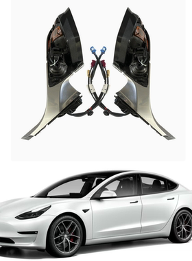 2017-2020老款特斯拉model 3倒车镜后视镜总成银色电镀配件
