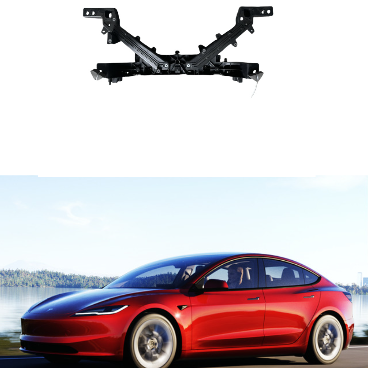2023特斯拉model .焕新3龙门架高品质水箱固定框架1711743-00