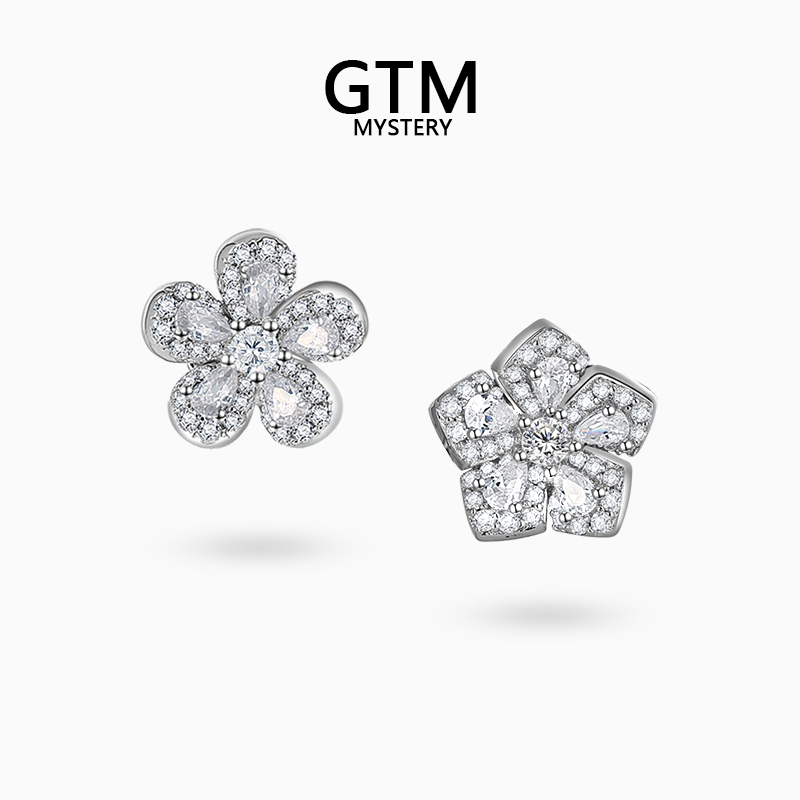 GTM海棠花开耳钉女925纯银耳环