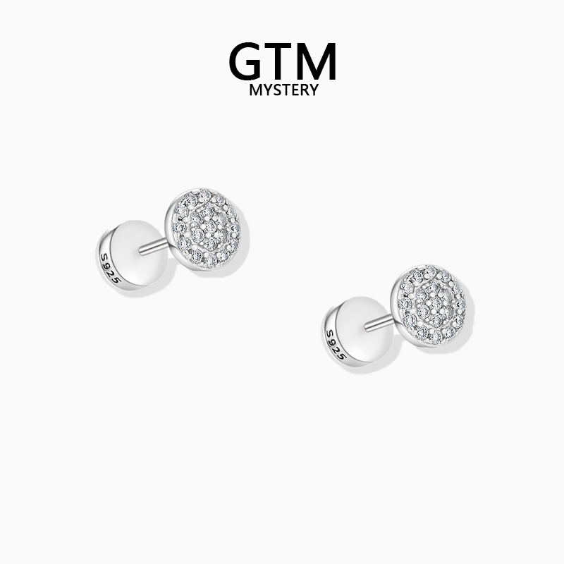 GTM耳钉纯银法式锆石耳饰女小众