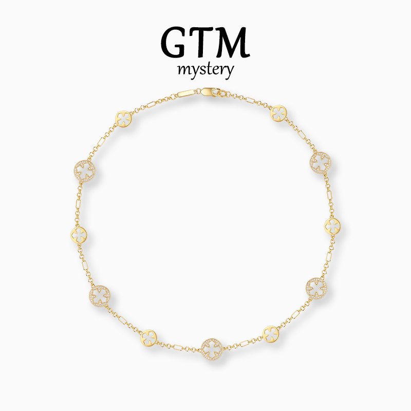 GTM镂空十字架项链轻奢锁骨链