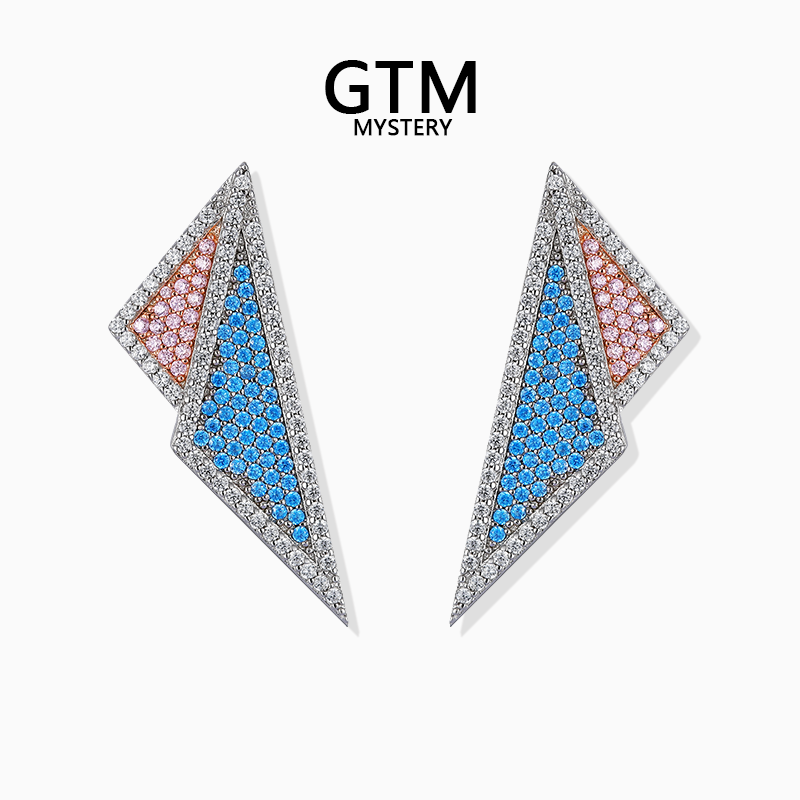 GTM错层几何耳环小众高级银饰品