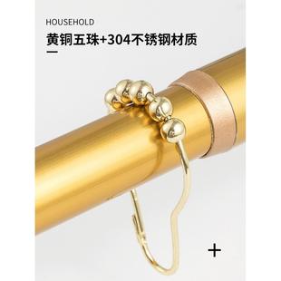 304不锈钢浴室卫生间五滚珠浴帘挂钩环窗帘门帘配件葫芦浴帘挂钩