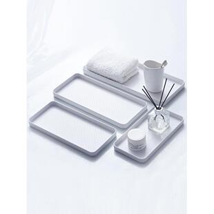 盒长方形托盘塑料厨房刀架沥水细长条洗漱洗手台接水盘置物窄长型