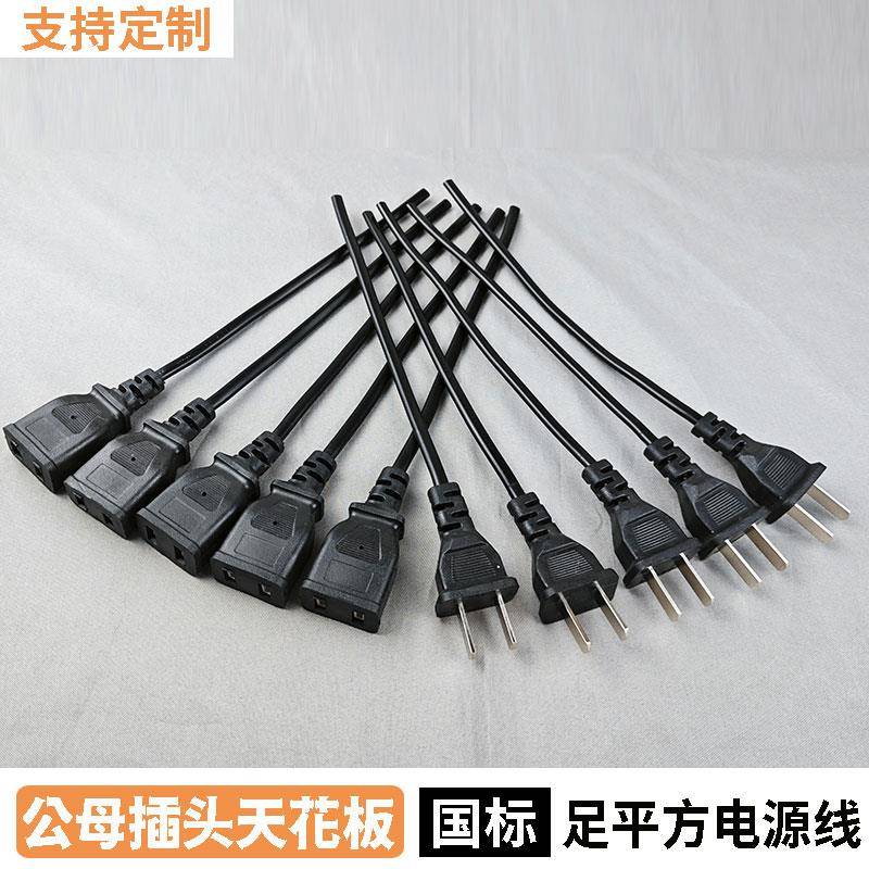 全黑监控带线公母插头线两脚母插头防水盒10A一体防水型母插公插