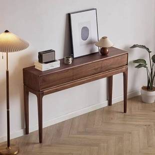 全实木玄关柜入户门玄关台靠墙玄关台简约高脚柜中式门厅边柜供桌