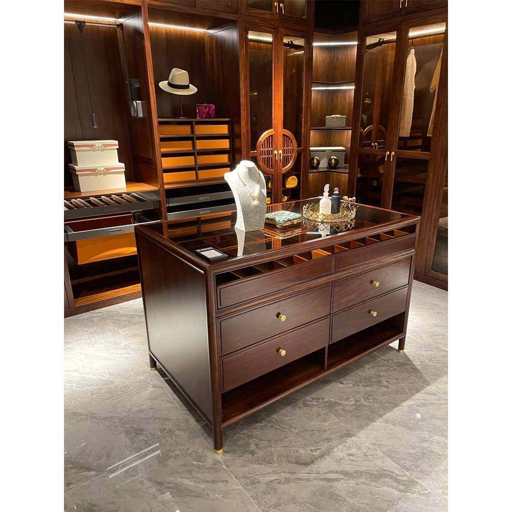 新中式衣帽间中岛台首饰品展示柜家用实木收纳斗柜储物柜定制家具,住宅家具,其它柜类,淘宝优惠券,粉丝福利购,淘宝优惠卷