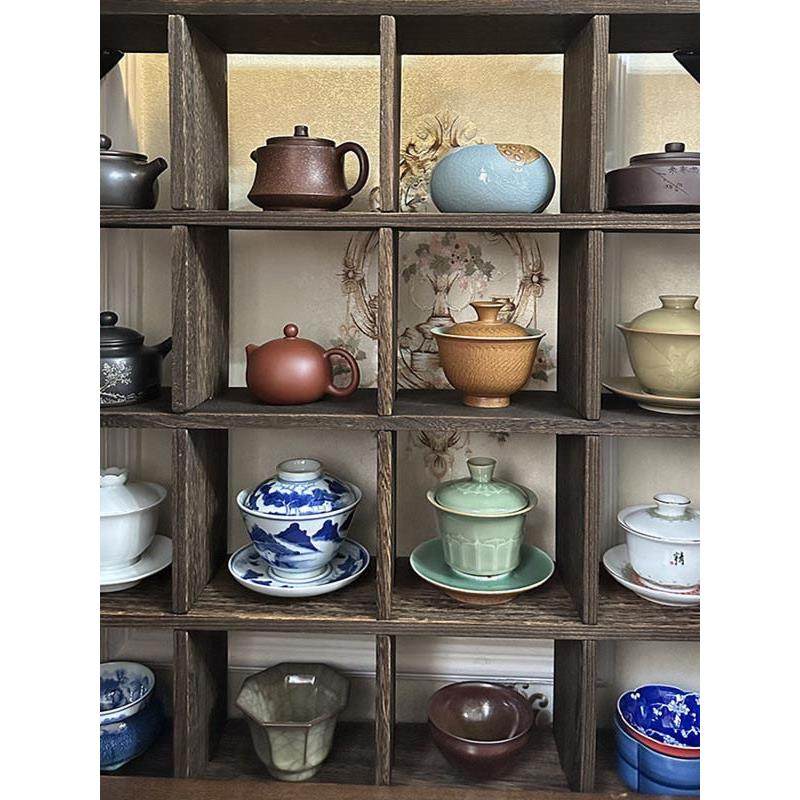 覆古茶具博古架壁挂装饰架挂墙多宝阁茶壶茶杯收纳格子挂墙置物架,住宅家具,多宝格/博古架,淘宝优惠券,粉丝福利购,淘宝优惠卷