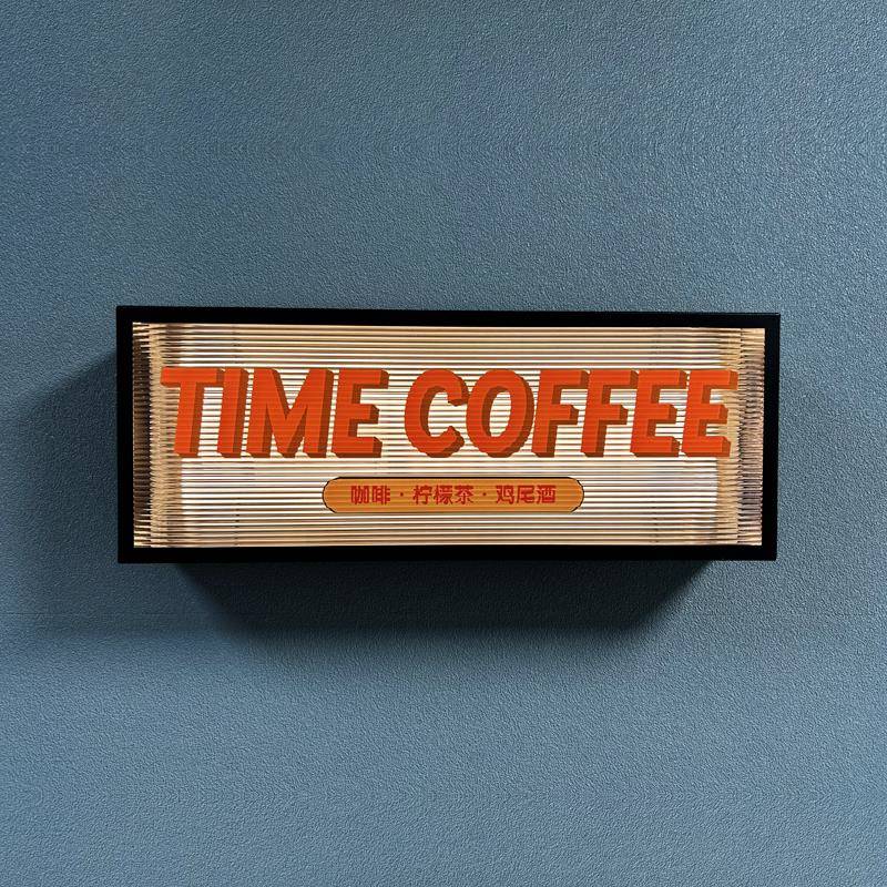 爆款波纹压克力灯箱广告牌网红招牌覆古门头定做户外发光招牌定制