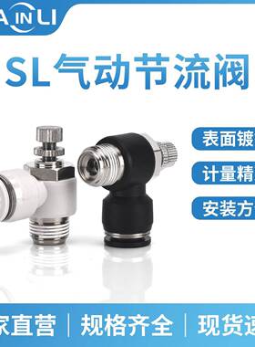 气管快速接头气动SL节流阀调速阀SL4/6/8/10/12气缸M5-01/02/03