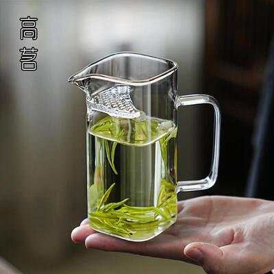 月牙公道杯茶滤网一体2025新款透明玻璃高档绿茶泡茶器加厚耐高温