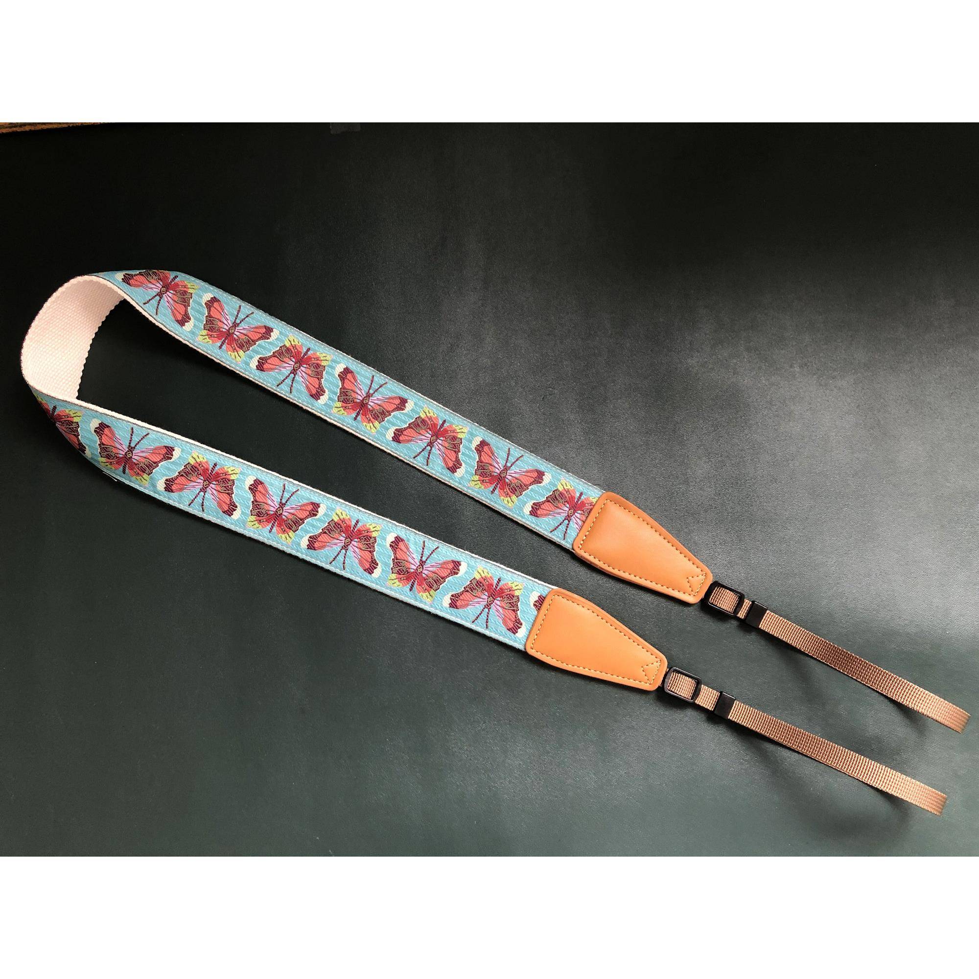 UNIKSTRAP纯手工 灵动蝴蝶刺绣加长相机背带微单单反camera strap
