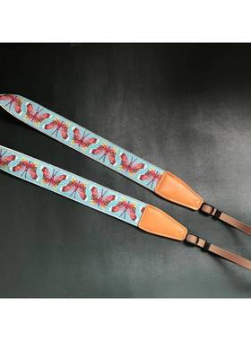 UNIKSTRAP纯手工 灵动蝴蝶刺绣加长相机背带微单单反camera strap