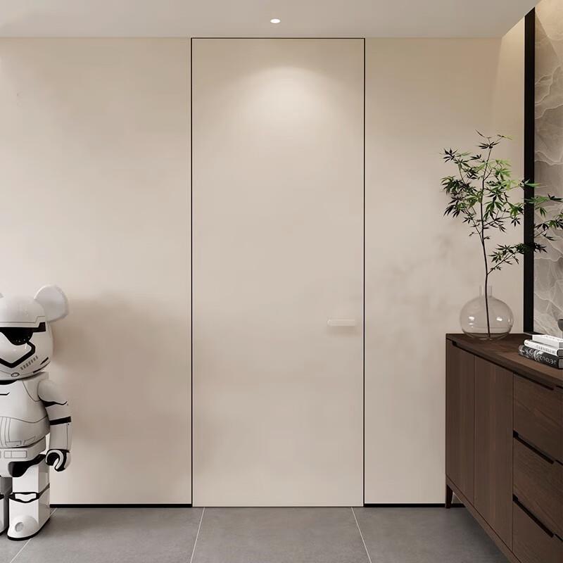 隐形门极简框铝木门极窄边无框门卧室门暗门涂料门隔音室内房间门