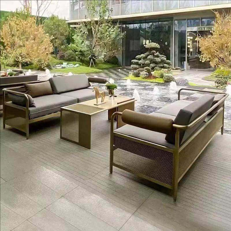 户外售楼部现代简约不锈钢沙发庭院花园民宿酒店露台茶几组合沙发,住宅家具,户外沙发,淘宝优惠券,粉丝福利购,淘宝优惠卷