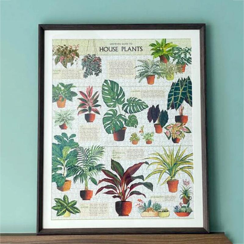 7055拼图框挂墙Cavallini美式复古植物园花卉1000片500片相框裱框