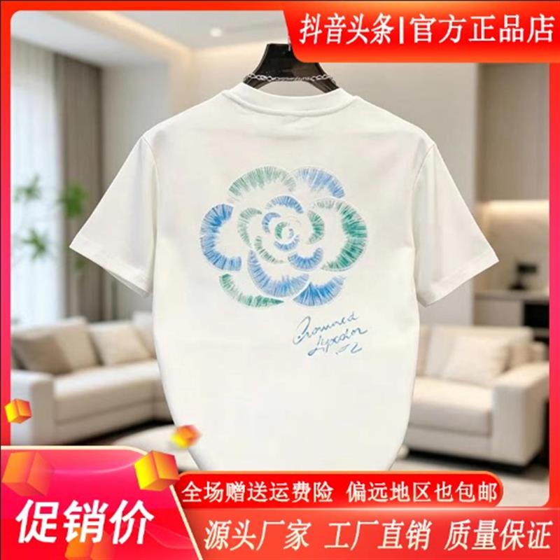 锋界服饰新款潮刺绣T恤男士夏季休闲宽松圆领时尚半袖简约打底t恤