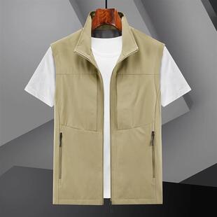 薄景轻奢服饰工装多口袋马甲男士春秋季宽松背心夏天外穿休闲潮