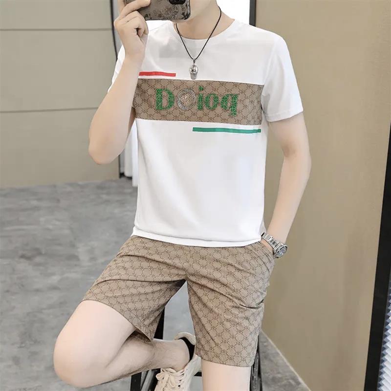 保罗岁月服装旗舰男士t恤短袖短裤休G闲套装夏季潮牌男装一套搭配