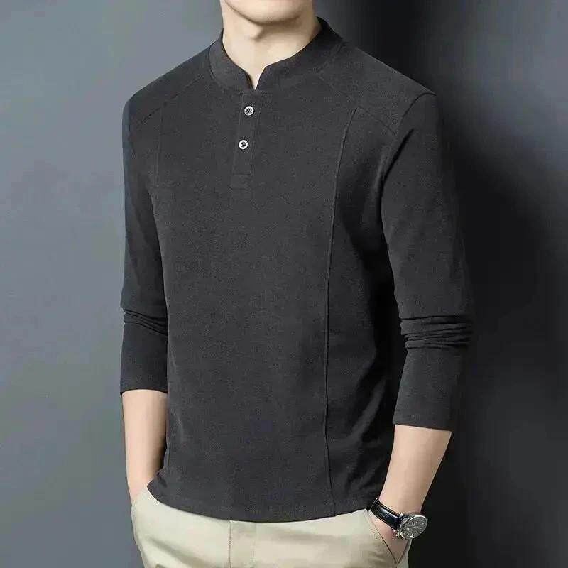 德国Fiy Word高端生活秋冬双面德绒打底衫男士亨利领潮流卫衣百货