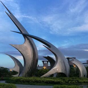 制作大型不锈钢廊架雕塑园林景观金属镂空艺术景区标志性廊架