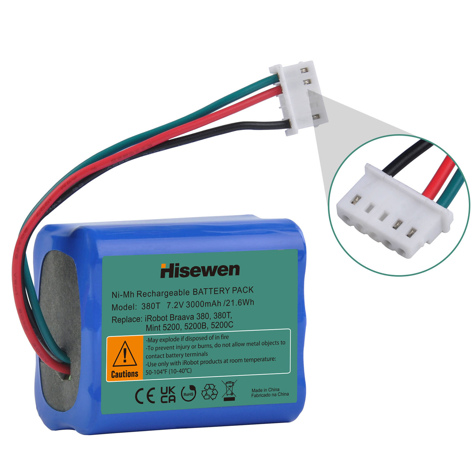 适用iRobot扫地机器人可替换电池，3000mAh 380T电池
