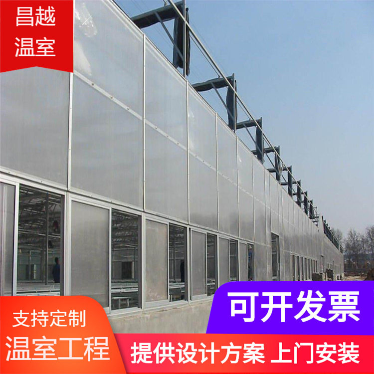 昌越玻璃温室大棚一体化施工现场