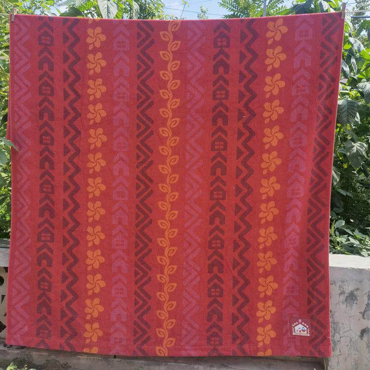 出口Nintendo纯棉弱捻色织提花贴布绣双面毛圈毛巾被毯子成人毯