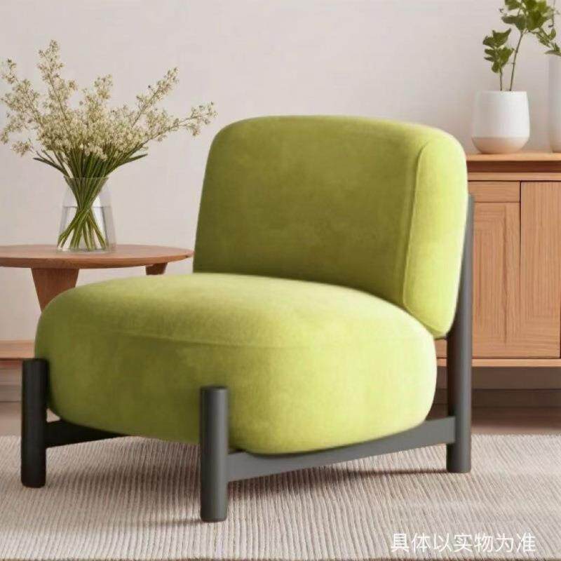 奶油风设计单人沙发椅现代简约实用小户型客厅卧室单椅风懒人沙发