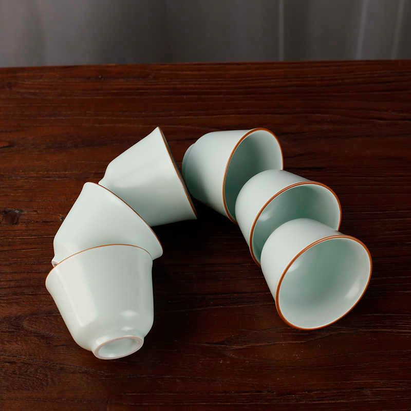 星芸汝窑功夫茶杯套装6只品茗杯陶瓷三才盖碗不开片茶具10个杯子图片