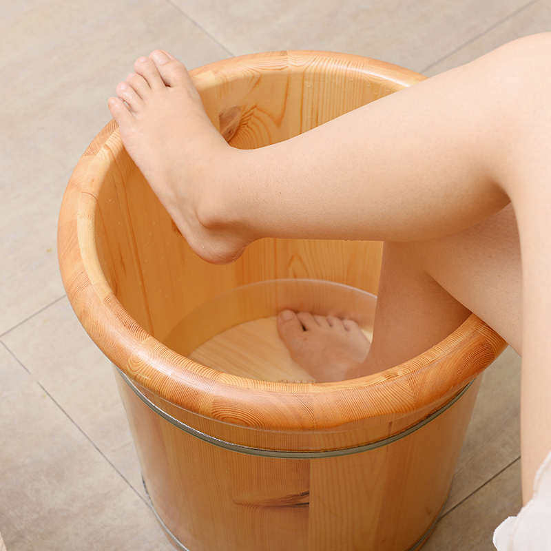 泡脚木桶家用足浴高深桶40CM实木过小腿洗脚桶木质泡脚盆泡足三里
