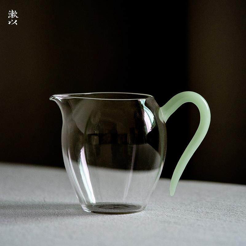 高硼硅耐热玻璃公道杯手工吹制透明分茶杯匀杯茶道公杯日式哨子小