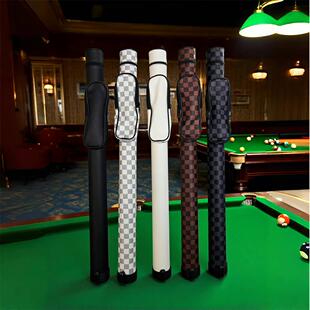 两孔台球分体隔布桶圆形大头杆皮质杆桶2/1简约杆筒拼色皮革杆包