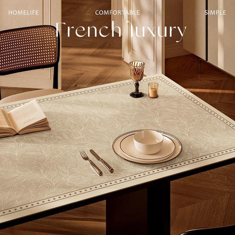 高级感复古餐桌桌布皮革桌垫防油防水防烫免洗桌面垫轻奢茶几台布