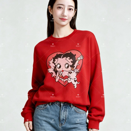 【BettyBoop】卡通印花卫衣女
