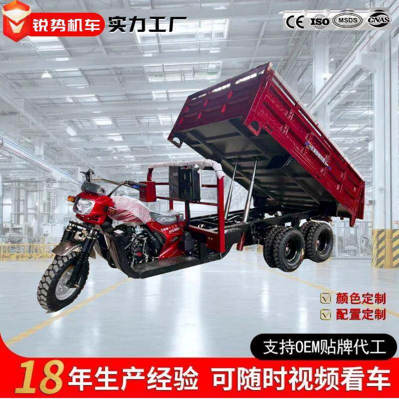 三轮燃油摩托车农用自卸翻斗车汽油载重王跨境200cc越野摩托车