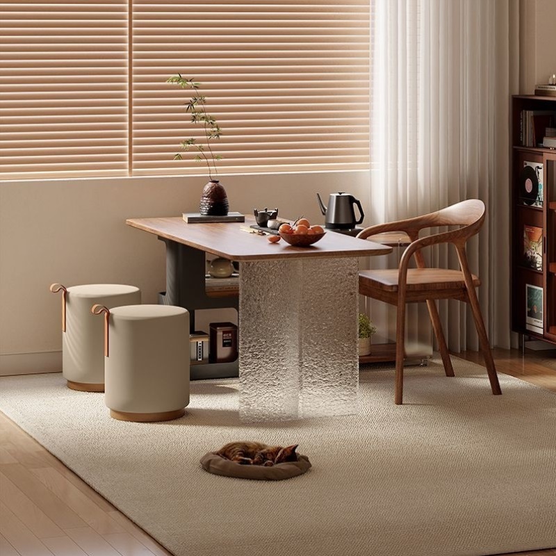 新中式北美黑胡桃实木阳台茶桌家用小户型茶台办公室2025新款高端