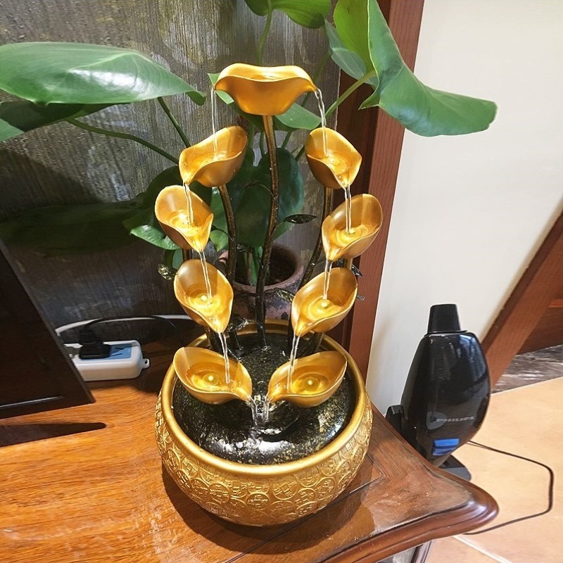 风水轮摆件招财流水生财开业送礼室内转运球办公室客厅桌面循环水