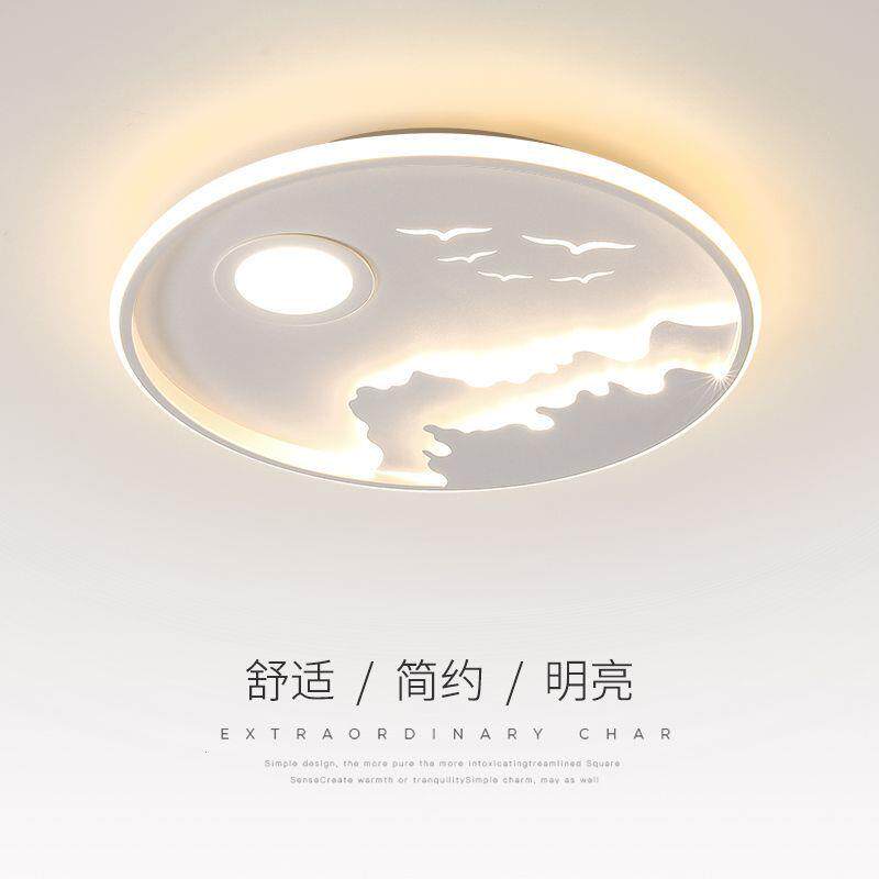 圆形卧室灯简约现代白色