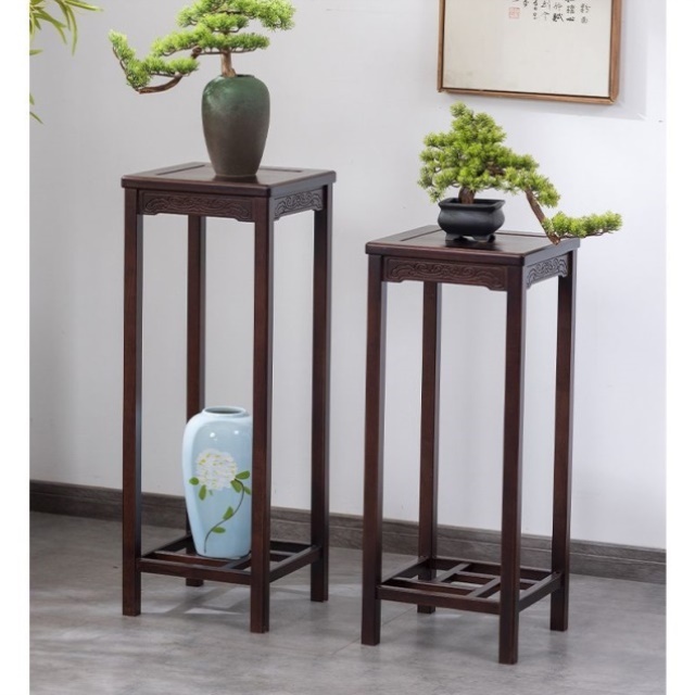 红檀木客厅花架置物架室内仿古花台中式花架实木花架家用落地台架