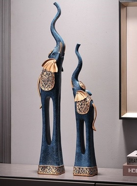 现代创意艺术大象摆件客厅落地装饰品家居玄关橱窗工艺品摆设大号