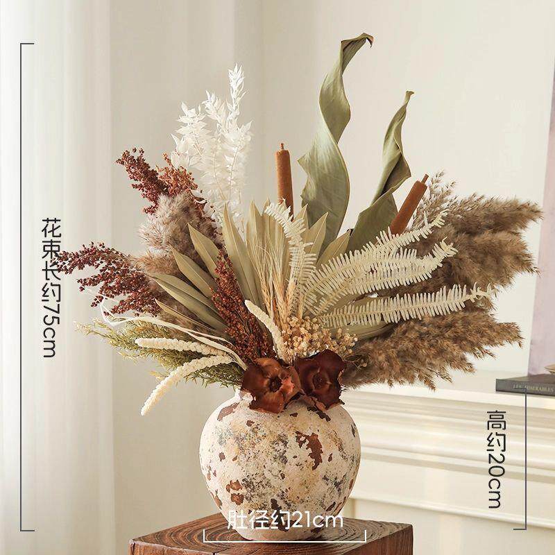 餐桌边柜干花陶瓷装饰品