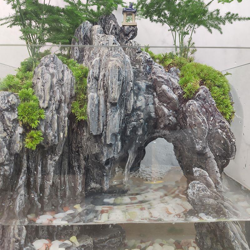 流水版鱼缸造景全套生态