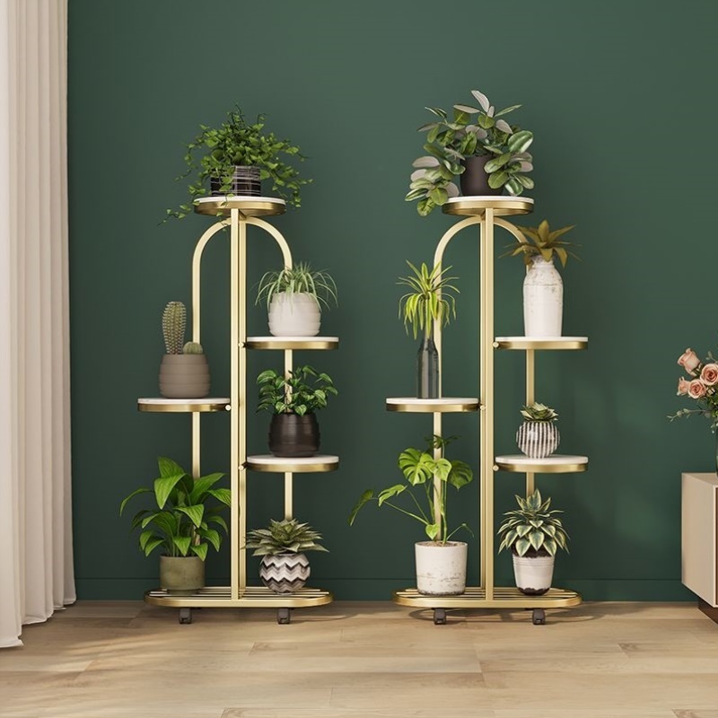 花架子客厅落地式置物架阳台布置简约现代花盆架铁艺植物摆放层架