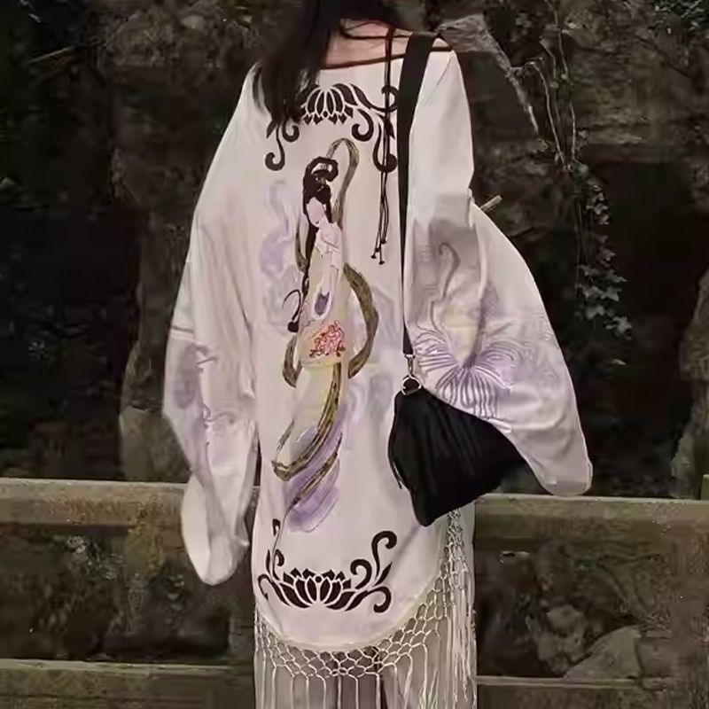 手绘仙子图印花|新中式琵