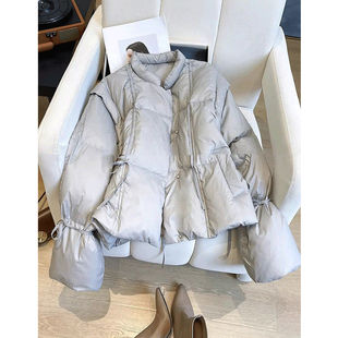 复古气质高级感羽绒服女小个子短款韩版时尚设计感面包服外套上衣