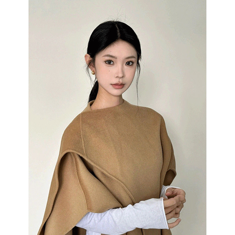 斗篷式披肩毛呢大衣外套女秋冬新款时尚气质高级感气质上衣